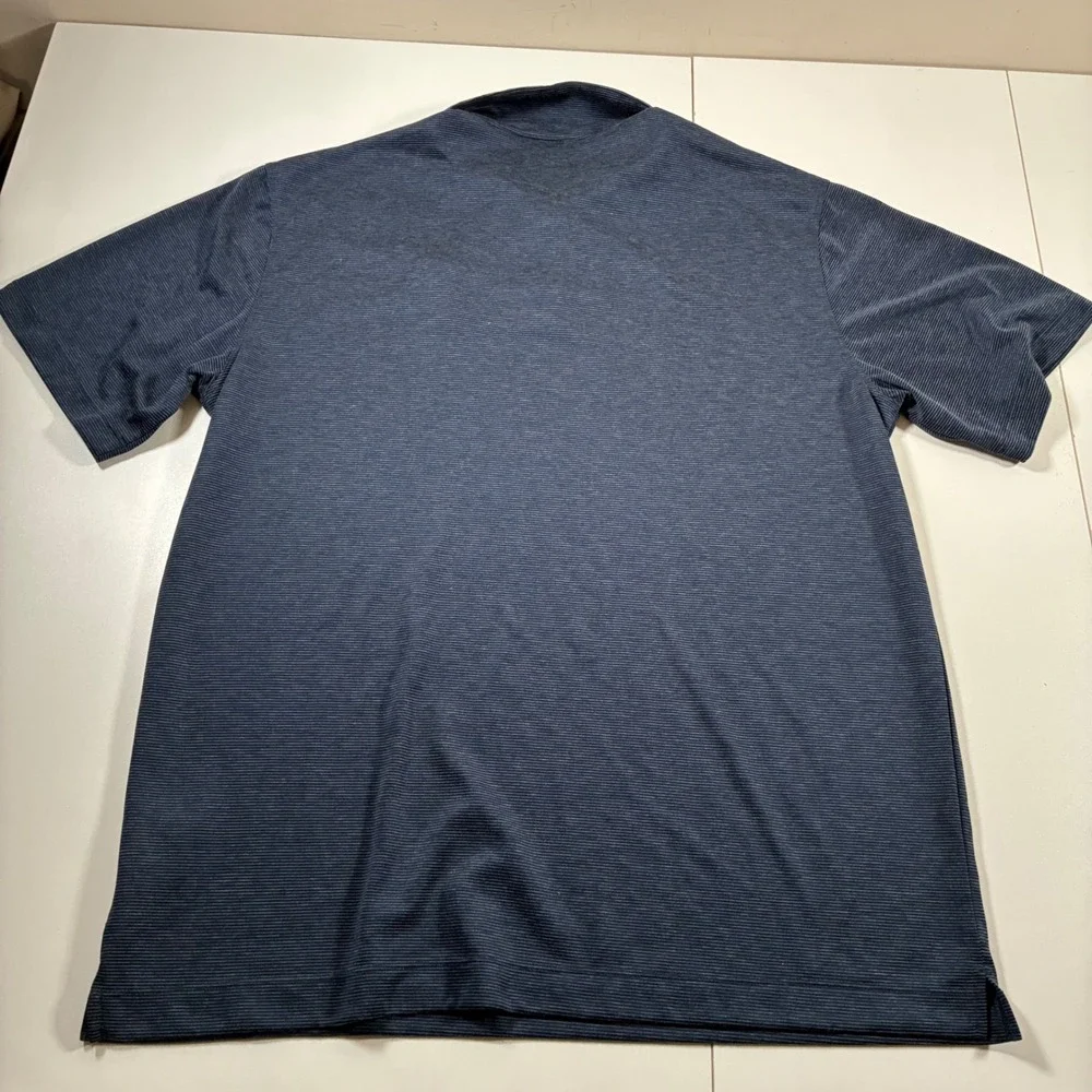 Ole Miss Rebels Nike Polo Large Navy Blue Dri-FIT Heathered Stripe M51959